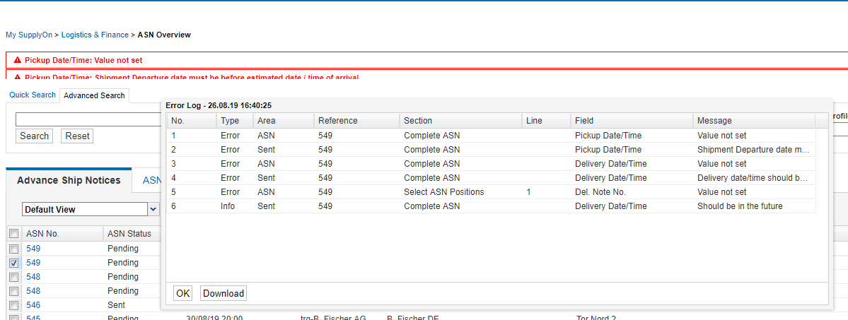 ASN Error handling 10